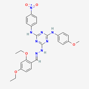 6-[(2E)-2-(2,4-diethoxybenzylidene)hydrazinyl]-N-(4-methoxyphenyl)-N'-(4-nitrophenyl)-1,3,5-triazine-2,4-diamine