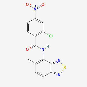 molecular formula C14H9ClN4O3S B11562235 2-chloro-N-(5-methyl-2,1,3-benzothiadiazol-4-yl)-4-nitrobenzamide 