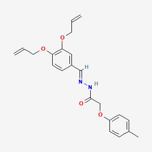 molecular formula C22H24N2O4 B11562237 N'-[(E)-[3,4-Bis(prop-2-EN-1-yloxy)phenyl]methylidene]-2-(4-methylphenoxy)acetohydrazide 