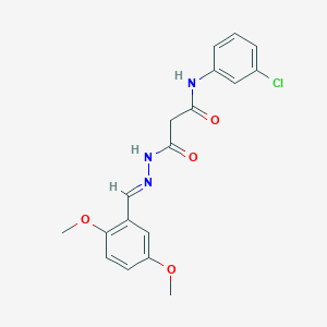 molecular formula C18H18ClN3O4 B11562252 N-(3-chlorophenyl)-3-[(2E)-2-(2,5-dimethoxybenzylidene)hydrazinyl]-3-oxopropanamide 