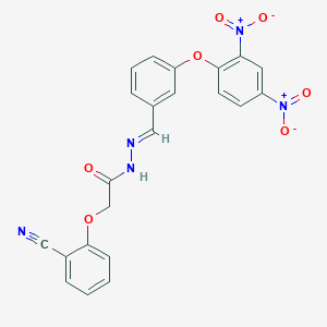 2-(2-Cyanophenoxy)-N'-[(E)-[3-(2,4-dinitrophenoxy)phenyl]methylidene]acetohydrazide