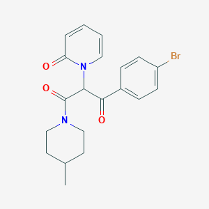 molecular formula C20H21BrN2O3 B11562279 1-(4-bromophenyl)-3-(4-methylpiperidin-1-yl)-2-(2-oxopyridin-1(2H)-yl)propane-1,3-dione 