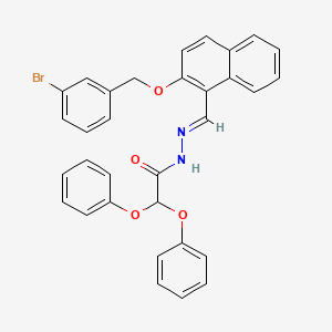 molecular formula C32H25BrN2O4 B11562290 N'-[(E)-{2-[(3-bromobenzyl)oxy]naphthalen-1-yl}methylidene]-2,2-diphenoxyacetohydrazide 