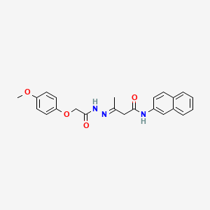 (3E)-3-{2-[(4-methoxyphenoxy)acetyl]hydrazinylidene}-N-(naphthalen-2-yl)butanamide