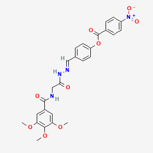 4-[(E)-({2-[(3,4,5-Trimethoxyphenyl)formamido]acetamido}imino)methyl]phenyl 4-nitrobenzoate