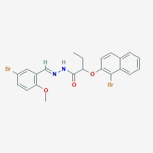 molecular formula C22H20Br2N2O3 B11562322 N'-[(E)-(5-bromo-2-methoxyphenyl)methylidene]-2-[(1-bromonaphthalen-2-yl)oxy]butanehydrazide 