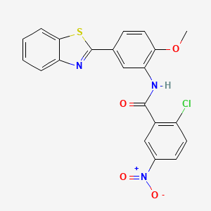 molecular formula C21H14ClN3O4S B11562331 N-[5-(1,3-benzothiazol-2-yl)-2-methoxyphenyl]-2-chloro-5-nitrobenzamide 