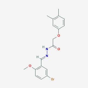 molecular formula C18H19BrN2O3 B11562343 N'-[(E)-(5-bromo-2-methoxyphenyl)methylidene]-2-(3,4-dimethylphenoxy)acetohydrazide 