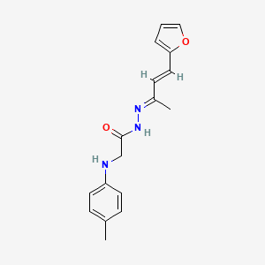 molecular formula C17H19N3O2 B11562347 N'-[(2E,3E)-4-(Furan-2-YL)but-3-EN-2-ylidene]-2-[(4-methylphenyl)amino]acetohydrazide 