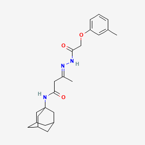 molecular formula C23H31N3O3 B11562351 (3E)-N-(Adamantan-1-YL)-3-{[2-(3-methylphenoxy)acetamido]imino}butanamide 