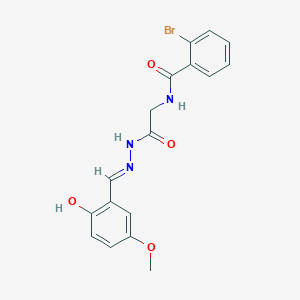 molecular formula C17H16BrN3O4 B11562353 2-Bromo-N-({N'-[(E)-(2-hydroxy-5-methoxyphenyl)methylidene]hydrazinecarbonyl}methyl)benzamide 