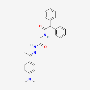 molecular formula C26H28N4O2 B11562354 N-({N'-[(1E)-1-[4-(Dimethylamino)phenyl]ethylidene]hydrazinecarbonyl}methyl)-2,2-diphenylacetamide 