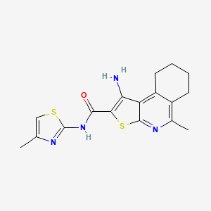 1-Amino-5-methyl-N-(4-methyl-1,3-thiazol-2-yl)-6,7,8,9-tetrahydrothieno[2,3-c]isoquinoline-2-carboxamide