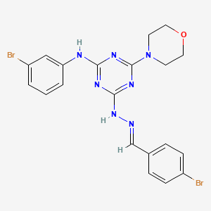 4-[(2E)-2-(4-bromobenzylidene)hydrazinyl]-N-(3-bromophenyl)-6-(morpholin-4-yl)-1,3,5-triazin-2-amine