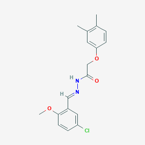 molecular formula C18H19ClN2O3 B11562400 N'-[(E)-(5-chloro-2-methoxyphenyl)methylidene]-2-(3,4-dimethylphenoxy)acetohydrazide 