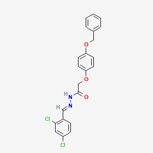 molecular formula C22H18Cl2N2O3 B11562406 2-[4-(benzyloxy)phenoxy]-N'-[(E)-(2,4-dichlorophenyl)methylidene]acetohydrazide 