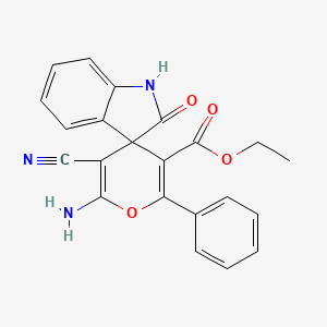 molecular formula C22H17N3O4 B11562413 Ethyl 2'-amino-3'-cyano-2-oxo-6'-phenylspiro[indoline-3,4'-pyran]-5'-carboxylate 