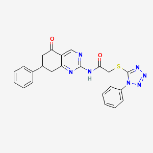 N-(5-oxo-7-phenyl-5,6,7,8-tetrahydroquinazolin-2-yl)-2-[(1-phenyl-1H-tetrazol-5-yl)sulfanyl]acetamide