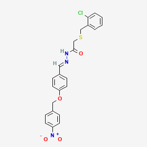 molecular formula C23H20ClN3O4S B11562437 2-[(2-chlorobenzyl)sulfanyl]-N'-[(E)-{4-[(4-nitrobenzyl)oxy]phenyl}methylidene]acetohydrazide 