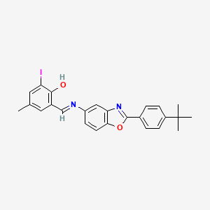 2-[(E)-{[2-(4-tert-butylphenyl)-1,3-benzoxazol-5-yl]imino}methyl]-6-iodo-4-methylphenol