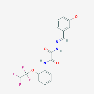 molecular formula C18H15F4N3O4 B11562476 2-[(2E)-2-(3-methoxybenzylidene)hydrazino]-2-oxo-N-[2-(1,1,2,2-tetrafluoroethoxy)phenyl]acetamide 