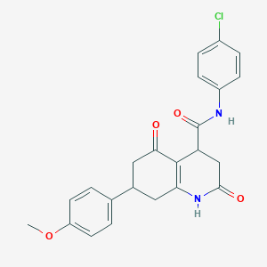 molecular formula C23H21ClN2O4 B11562479 N-(4-chlorophenyl)-7-(4-methoxyphenyl)-2,5-dioxo-1,2,3,4,5,6,7,8-octahydroquinoline-4-carboxamide 