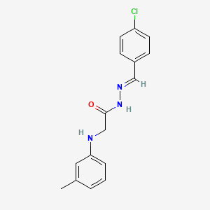 molecular formula C16H16ClN3O B11562506 N'-(4-Chlorobenzylidene)-2-(3-toluidino)acetohydrazide CAS No. 303066-16-2