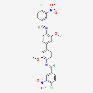 N,N'-bis[(E)-(4-chloro-3-nitrophenyl)methylidene]-3,3'-dimethoxybiphenyl-4,4'-diamine