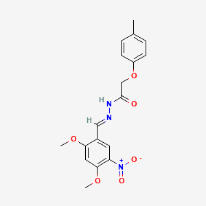 molecular formula C18H19N3O6 B11562516 N'-[(E)-(2,4-dimethoxy-5-nitrophenyl)methylidene]-2-(4-methylphenoxy)acetohydrazide 