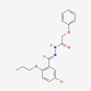 molecular formula C18H19BrN2O3 B11562527 N'-[(E)-(5-bromo-2-propoxyphenyl)methylidene]-2-phenoxyacetohydrazide 