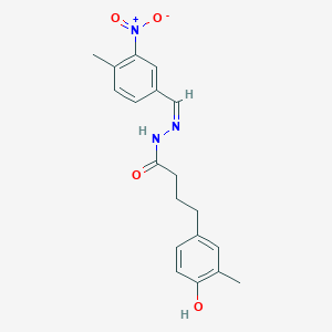 4-(4-hydroxy-3-methylphenyl)-N'-[(Z)-(4-methyl-3-nitrophenyl)methylidene]butanehydrazide