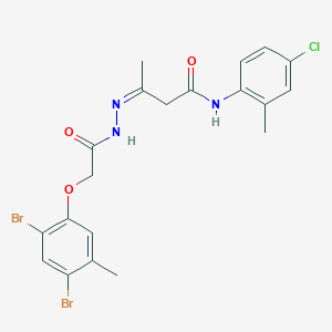 molecular formula C20H20Br2ClN3O3 B11562597 (3Z)-N-(4-chloro-2-methylphenyl)-3-{2-[(2,4-dibromo-5-methylphenoxy)acetyl]hydrazinylidene}butanamide 