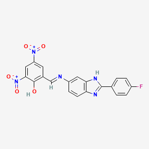 6-({[2-(4-Fluorophenyl)-1H-benzimidazol-6-yl]amino}methylidene)-2,4-dinitrocyclohexa-2,4-dien-1-one