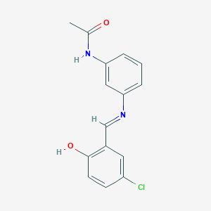 molecular formula C15H13ClN2O2 B11562636 N-(3-{[(E)-(5-chloro-2-hydroxyphenyl)methylidene]amino}phenyl)acetamide 