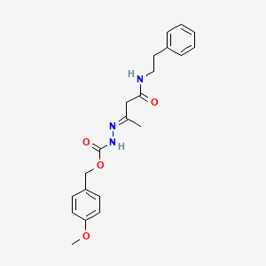 4-methoxybenzyl (2E)-2-{4-oxo-4-[(2-phenylethyl)amino]butan-2-ylidene}hydrazinecarboxylate