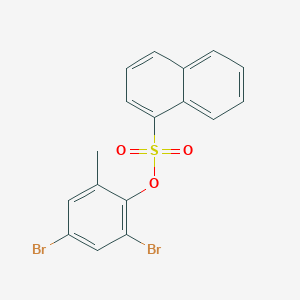 molecular formula C17H12Br2O3S B11562667 2,4-Dibromo-6-methylphenyl naphthalene-1-sulfonate 