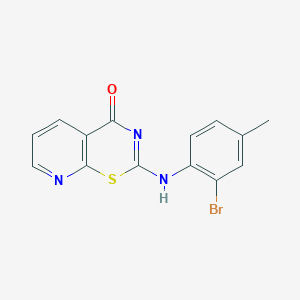 molecular formula C14H10BrN3OS B11562731 2-(2-Bromo-4-methylanilino)pyrido[3,2-e][1,3]thiazin-4-one CAS No. 728015-08-5