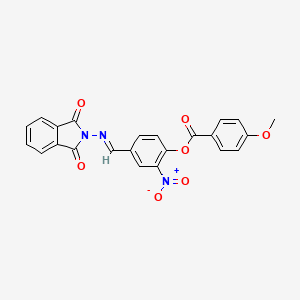 4-{(E)-[(1,3-dioxo-1,3-dihydro-2H-isoindol-2-yl)imino]methyl}-2-nitrophenyl 4-methoxybenzoate