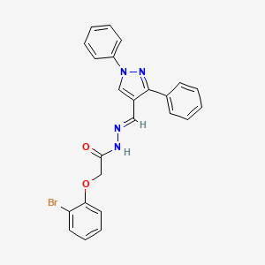 molecular formula C24H19BrN4O2 B11562756 2-(2-bromophenoxy)-N'-[(E)-(1,3-diphenyl-1H-pyrazol-4-yl)methylidene]acetohydrazide 