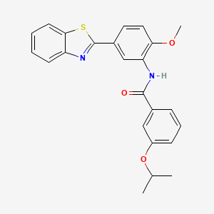 molecular formula C24H22N2O3S B11562763 N-[5-(1,3-benzothiazol-2-yl)-2-methoxyphenyl]-3-(propan-2-yloxy)benzamide 