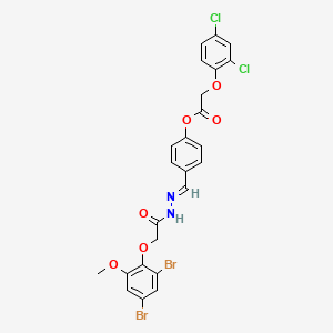 4-[(E)-{2-[(2,4-dibromo-6-methoxyphenoxy)acetyl]hydrazinylidene}methyl]phenyl (2,4-dichlorophenoxy)acetate