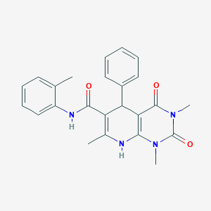 molecular formula C24H24N4O3 B11562778 4-hydroxy-1,3,7-trimethyl-N-(2-methylphenyl)-2-oxo-5-phenyl-1,2,3,5-tetrahydropyrido[2,3-d]pyrimidine-6-carboxamide 