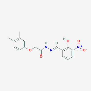 molecular formula C17H17N3O5 B11562801 2-(3,4-dimethylphenoxy)-N'-[(E)-(2-hydroxy-3-nitrophenyl)methylidene]acetohydrazide 