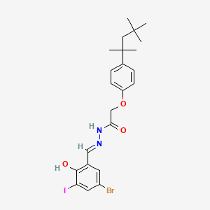 N'-[(E)-(5-bromo-2-hydroxy-3-iodophenyl)methylidene]-2-[4-(2,4,4-trimethylpentan-2-yl)phenoxy]acetohydrazide