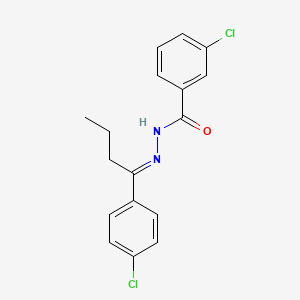 molecular formula C17H16Cl2N2O B11562826 3-chloro-N'-[(1E)-1-(4-chlorophenyl)butylidene]benzohydrazide 