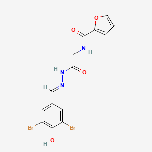 molecular formula C14H11Br2N3O4 B11562842 N-({N'-[(E)-(3,5-Dibromo-4-hydroxyphenyl)methylidene]hydrazinecarbonyl}methyl)furan-2-carboxamide 