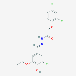 N'-[(E)-(3-chloro-5-ethoxy-4-hydroxyphenyl)methylidene]-2-(2,4-dichlorophenoxy)acetohydrazide