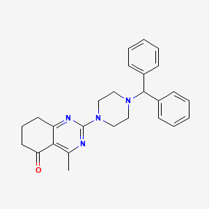 molecular formula C26H28N4O B11562858 2-[4-(diphenylmethyl)piperazin-1-yl]-4-methyl-7,8-dihydroquinazolin-5(6H)-one 