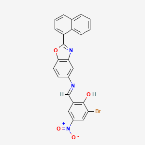 molecular formula C24H14BrN3O4 B11562874 2-bromo-6-[(E)-{[2-(naphthalen-1-yl)-1,3-benzoxazol-5-yl]imino}methyl]-4-nitrophenol 