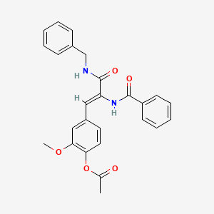 molecular formula C26H24N2O5 B11562880 4-{(1Z)-3-(benzylamino)-3-oxo-2-[(phenylcarbonyl)amino]prop-1-en-1-yl}-2-methoxyphenyl acetate 